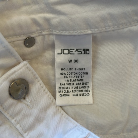 Joe’s Jeans White denim Rolled Shorts size 30 - Picture 8 of 9